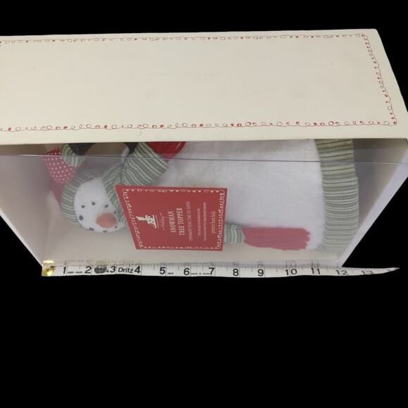 Pottery Barn Kids Snowman Christmas Tree Topper Felt Fabric Old Fashioned in Box - Picture 11 of 15